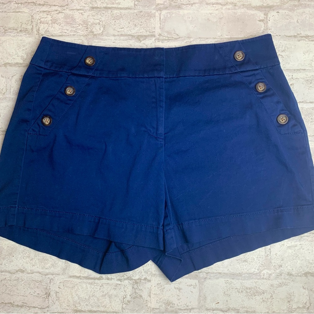 White House Black Market Navy Button-Accent Women’s Shorts